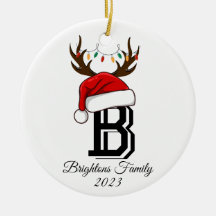 Monogramed Family Name Santa Claus Navidades