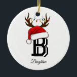 Adorno De Cerámica Monogramed Family Name Santa Claus Navidades<br><div class="desc">Monogramed Family Name Santa Claus Navidades</div>