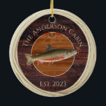 Adorno De Cerámica Monogrammed Fishermen Fly Fishing Trout<br><div class="desc">Monogrammed Fishermen Fly Fishing Trout lure Ornaments</div>