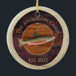 Adorno De Cerámica Monogrammed Fishermen Fly Fishing Trout<br><div class="desc">Monogrammed Fishermen Fly Fishing Trout lure Ornaments</div>