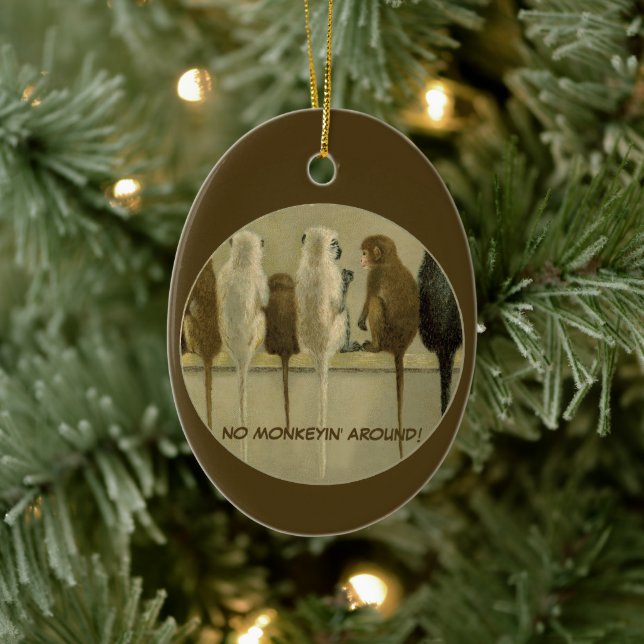 Adorno De Cerámica Monos Cumpleaños Comercial Del Grupo Personalizado (Árbol)