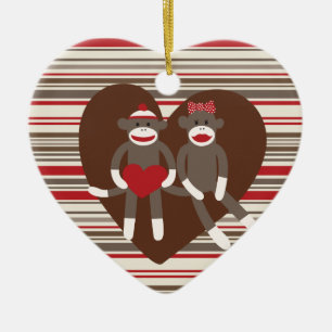Adorno De Cerámica Monos en el amor El día de San Valentín regalos de