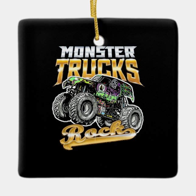 Adorno De Cerámica Monster Truck Rock (Anverso)