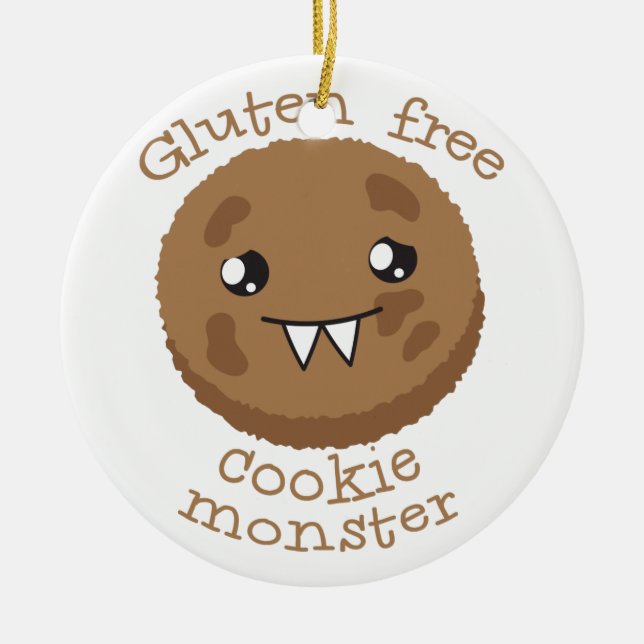 Adorno De Cerámica Monstruo libre de la galleta del gluten (Frente)