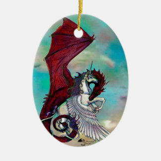 Adorno De Cerámica Monstruo rojo del reptil del dragón del potro del