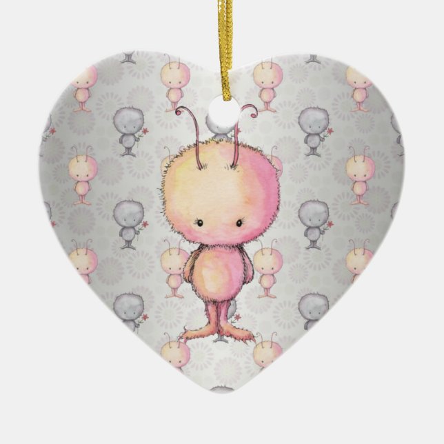 Adorno De Cerámica Monstruos cutos y fluffy (Frente)