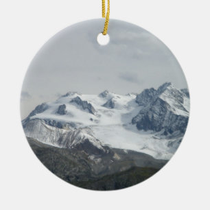 Adorno De Cerámica Mont Blanc capsulado nieve