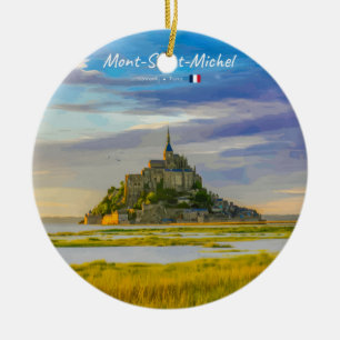Adorno De Cerámica Mont-Saint-Michel, Francia - Abadía Medieval
