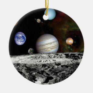 Adorno De Cerámica Montaje de imágenes del Voyager del Sistema Solar