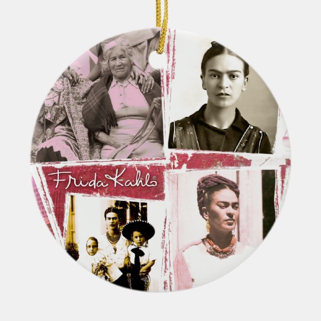 Adorno De Cerámica Montaje fotográfico de Frida Kahlo (Frente)