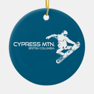 Adorno De Cerámica Montaña Cypress Columbia Británica Snowboarder