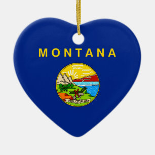 Adorno De Cerámica Montana State Flag Design
