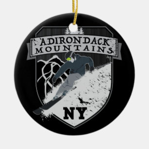 Adorno De Cerámica Montañas de Adirondack del esquí, NY