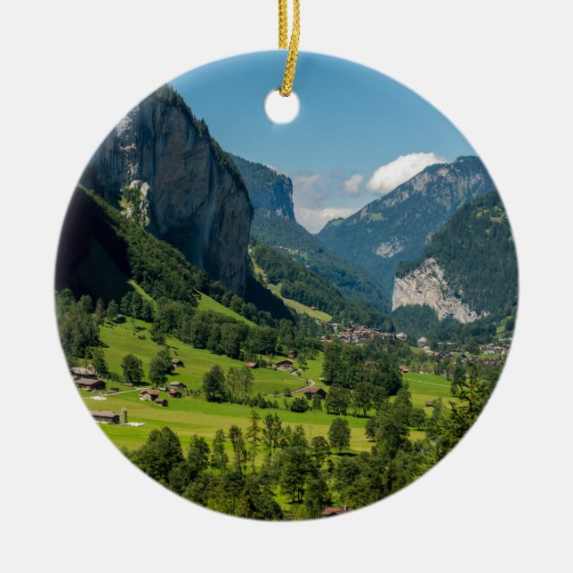 Adorno De Cerámica Montañas de Lauterbrunnen - de Bernese - Suiza (Frente)