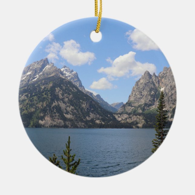Adorno De Cerámica Montañas Grand Teton y Lago Jenny (Frente)