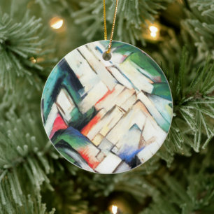 Adorno De Cerámica Montañas (Paisaje) de Franz Marc, Arte de época