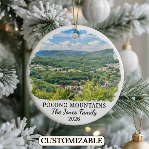 Adorno De Cerámica Montañas Pocono personalizadas, Pensilvania a medi