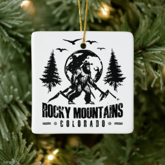 Adorno De Cerámica Montañas Rocosas Colorado Bigfoot Vintage Senderis