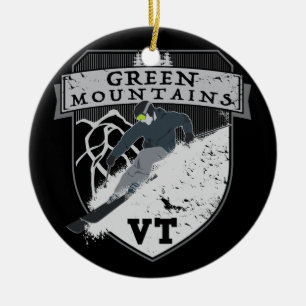 Adorno De Cerámica Montañas verdes del esquí, VT