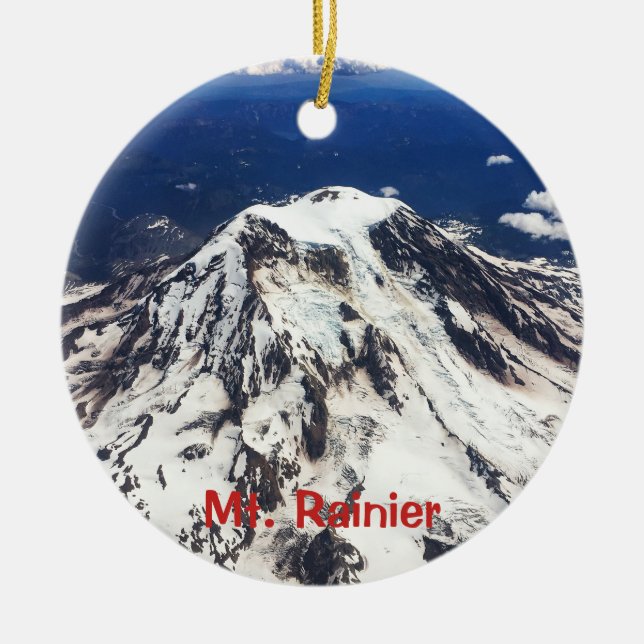 Adorno De Cerámica Monte Rainier, Washington, Cascaderas (Frente)