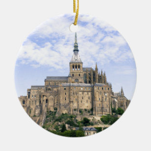 Adorno De Cerámica Monte Saint Michel Normandía Francia Isla Abadía