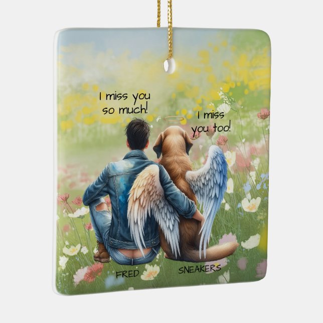 Adorno De Cerámica Monumento a los perros machos y machos (Derecha)