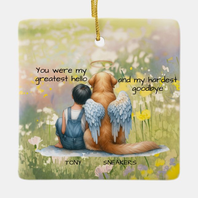 Adorno De Cerámica Monumento a los perros y los niños (Anverso)