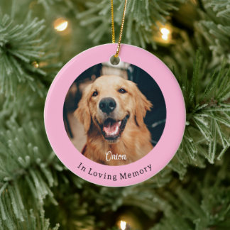 Adorno De Cerámica Monumento a Mascota de Navidades rosados de Dog Pa