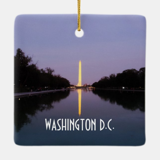 Adorno De Cerámica Monumento a Washington al atardecer (Reverso)