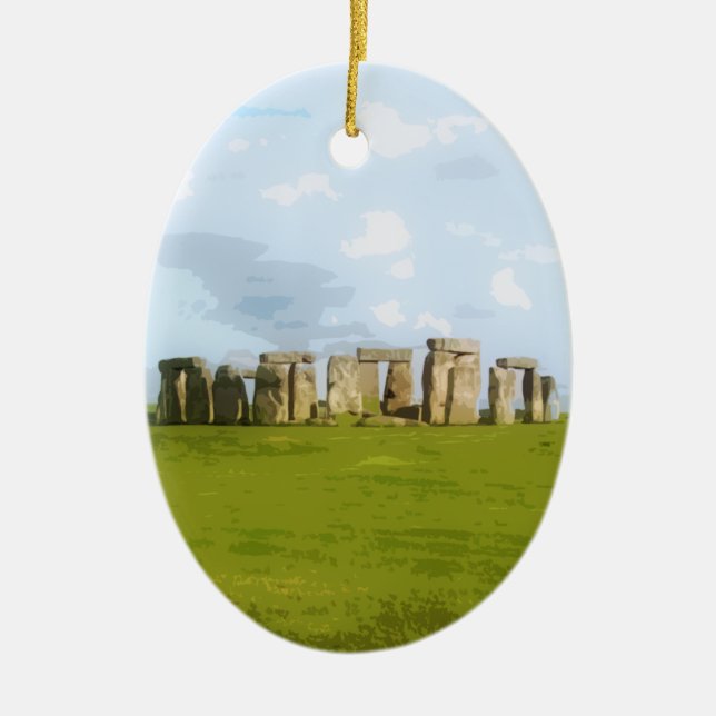 Adorno De Cerámica Monumento al Círculo de Piedra Stonehenge (Frente)
