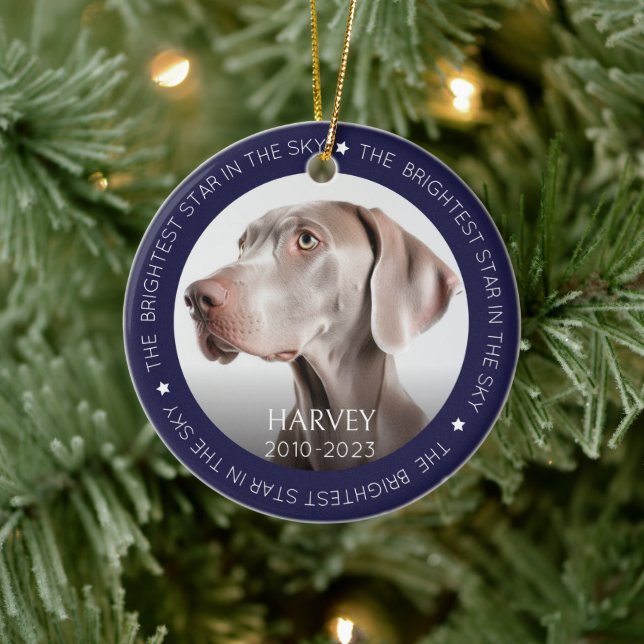 Adorno De Cerámica Monumento al Mascota Dog 2 Photo Keepsake (Árbol)