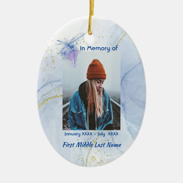 Adorno De Cerámica Monumento conmemorativo a la libélula conmemorativ (Frente)