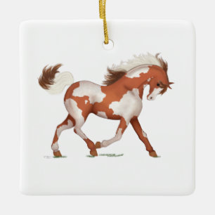 Adorno De Cerámica Monumento conmemorativo de Nameplate Paint Horse P