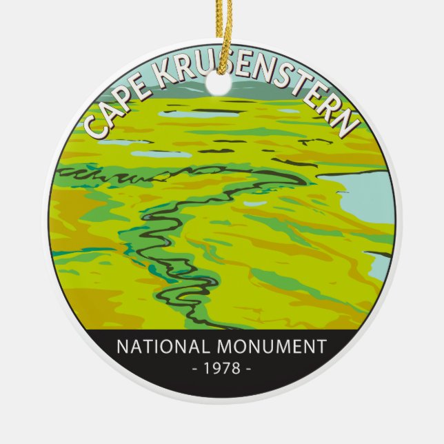 Adorno De Cerámica Monumento Nacional de Cabo Krusenstern Río Tundra (Frente)