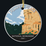 Adorno De Cerámica Monumento nacional del Pilar Pompeys Montana Vinta<br><div class="desc">Diseño de arte vectorial Pompeys Pillar. Es uno de los monumentos nacionales más pequeños de los Estados Unidos.</div>
