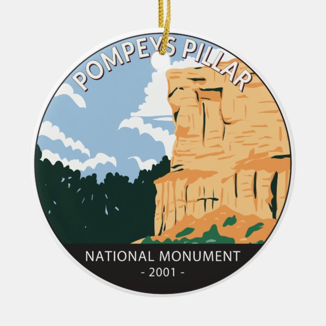 Adorno De Cerámica Monumento nacional del Pilar Pompeys Montana Vinta (Frente)