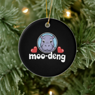 Adorno De Cerámica Moo Deng Bouncy Pig en un bebé con foto tailandesa
