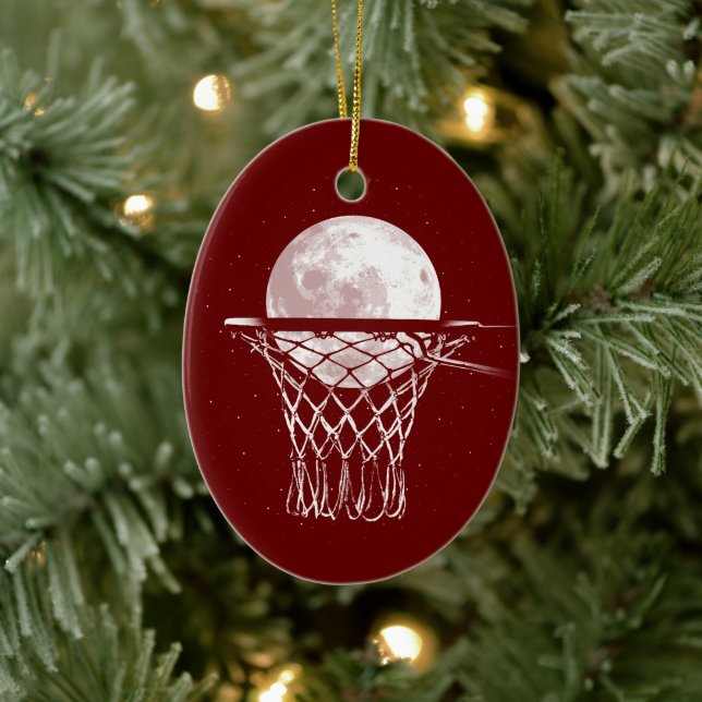 Adorno De Cerámica Moon de baloncesto (Árbol)