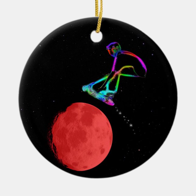 Adorno De Cerámica Moon Grabber - Stunt Scooter Rider (Frente)