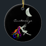 Adorno De Cerámica Moon Swinging Redhead Thunder_Cove<br><div class="desc">Cambiando a la luna una hembra multicolor haciendo lo suyo,  personalizar con tu propio saludo,  nombre,  mensaje,  etc</div>