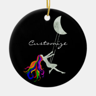 Adorno De Cerámica Moon Swinging Redhead Thunder_Cove