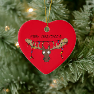 Adorno De Cerámica Moose Cute Funny Navidades