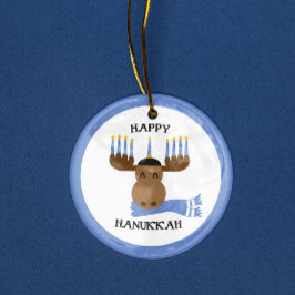 Adorno De Cerámica Moosé Happy Hanukkah Funny Hanukkah