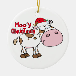Adorno De Cerámica Mooy Navidad Cow