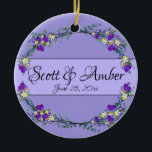 Adorno De Cerámica Morada acuática violeta Lavanda Eucalyptus<br><div class="desc">Un diseño elegante y vintage con eucaliptos, lavanda y violetas violetas pintadas en una romántica acuarela. Para empezar a cambiar nombres y detalles de eventos, haga clic en "Personalizar esta plantilla" y edite la redacción en los cuadros de plantilla. Para acceder a las herramientas de edición más avanzadas, desplácese hasta...</div>