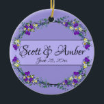 Adorno De Cerámica Morada acuática violeta Lavanda Eucalyptus<br><div class="desc">Un diseño elegante y vintage con eucaliptos, lavanda y violetas violetas pintadas en una romántica acuarela. Para empezar a cambiar nombres y detalles de eventos, haga clic en "Personalizar esta plantilla" y edite la redacción en los cuadros de plantilla. Para acceder a las herramientas de edición más avanzadas, desplácese hasta...</div>