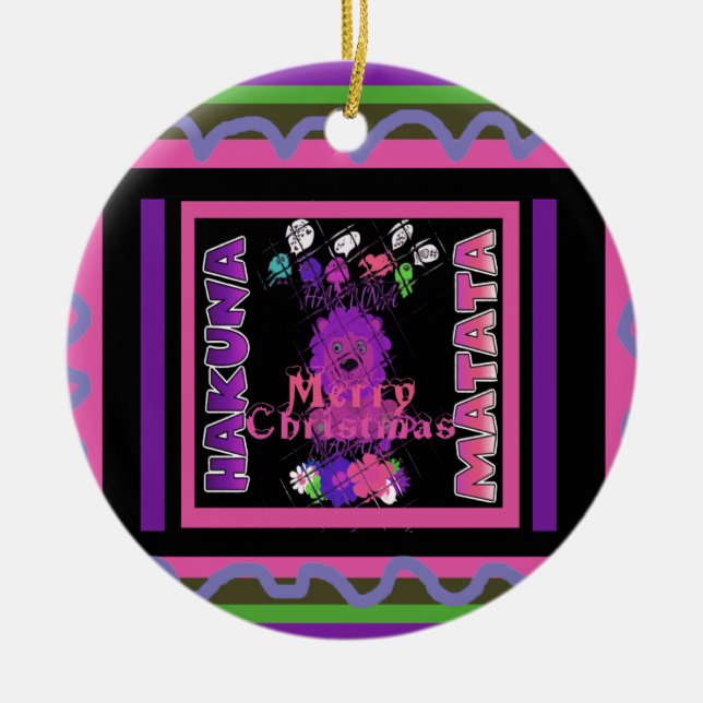 Adorno De Cerámica Morada Bebé Simba Merry Christmas Collection (Frente)