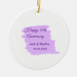 Adorno De Cerámica Morado salpicón acuático moderno 10 aniversario