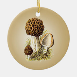 Adorno De Cerámica Morel Mushroom Ornament