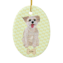 Morkie Con Huesos Y Texto Ovalado
